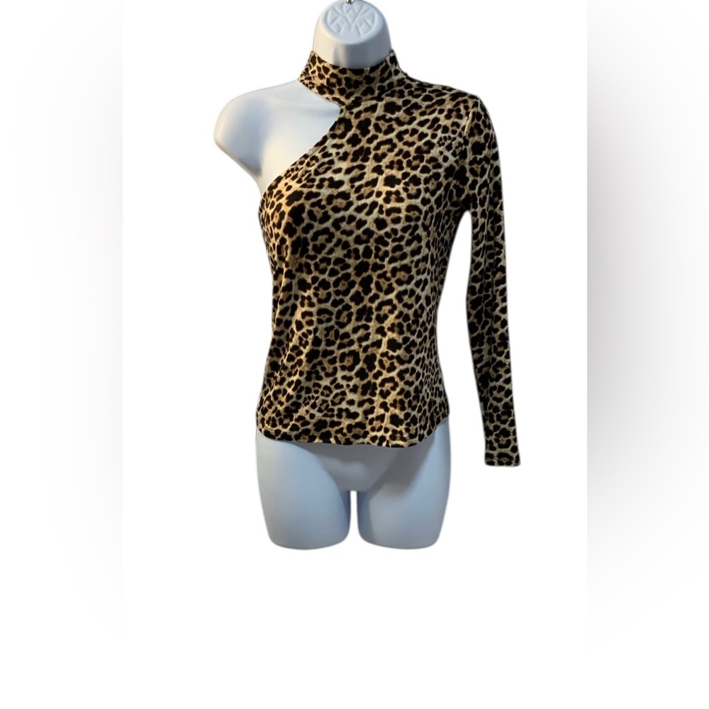 Love Wins One Shoulder Animal Print Top